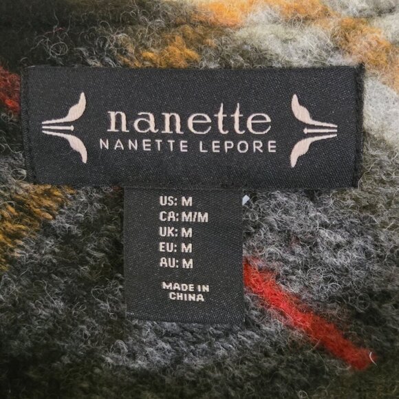 Nanette Lepore NWOT Wool Blend Plaid Collarless Coat Size M - Picture 7 of 8